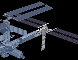 P3/P4 Truss Segment an P1 montiert P3/P4 Truss Segment an P1 montiert